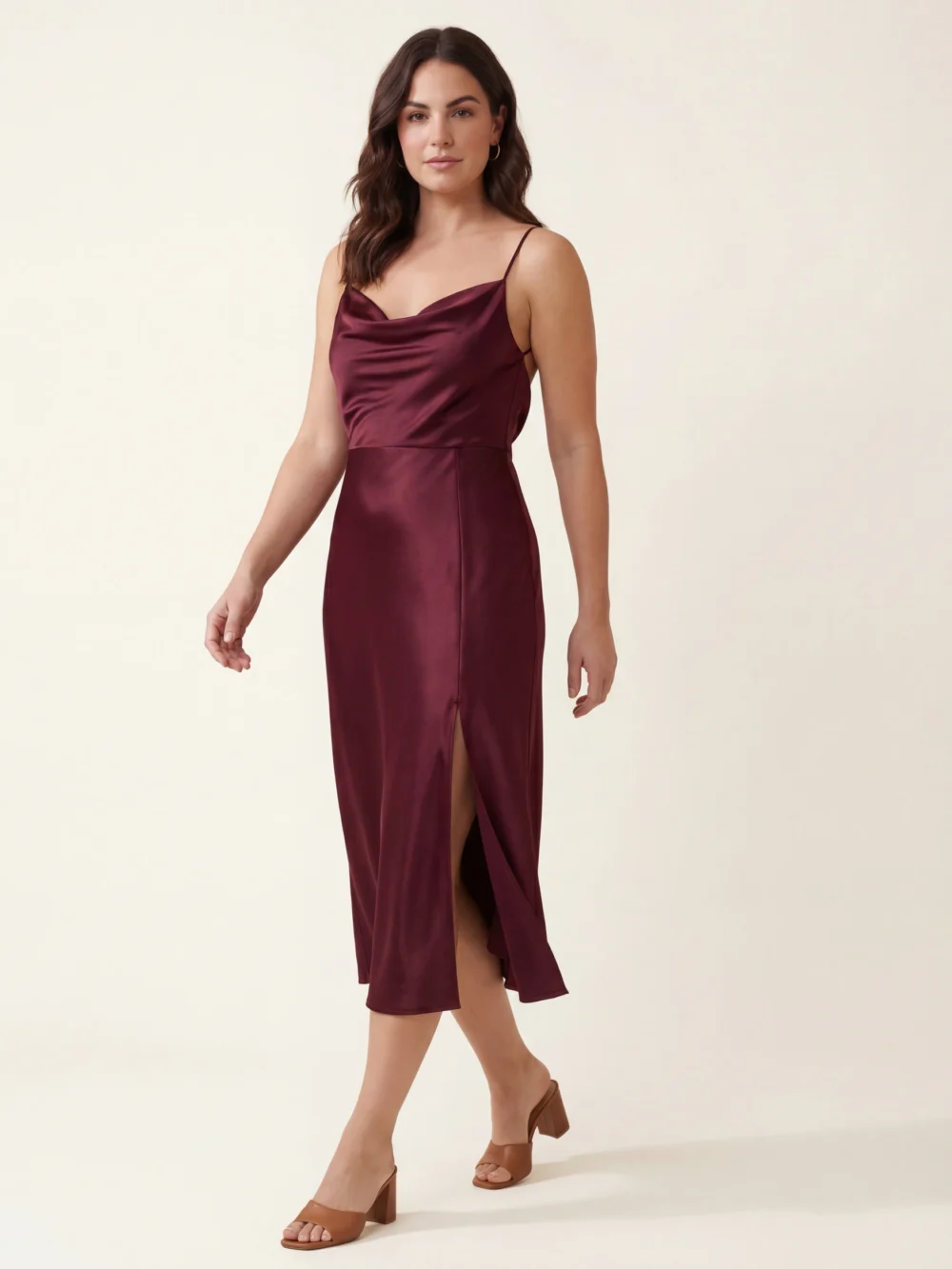Crimson Reverie Midi Dress