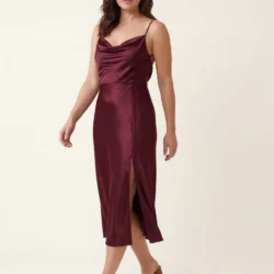 Crimson Reverie Midi Dress
