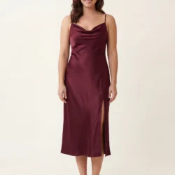 Crimson Reverie Midi Dress