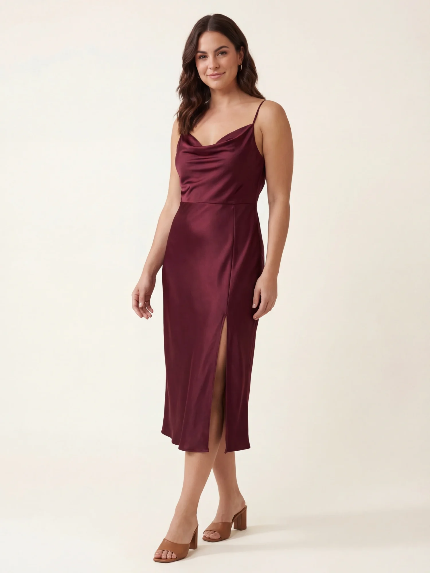 Crimson Reverie Midi Dress