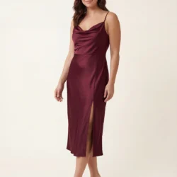 Crimson Reverie Midi Dress