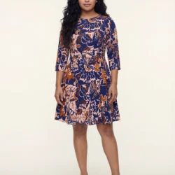 Printed Fit and Flare Dress