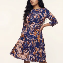 Printed Fit and Flare Dress