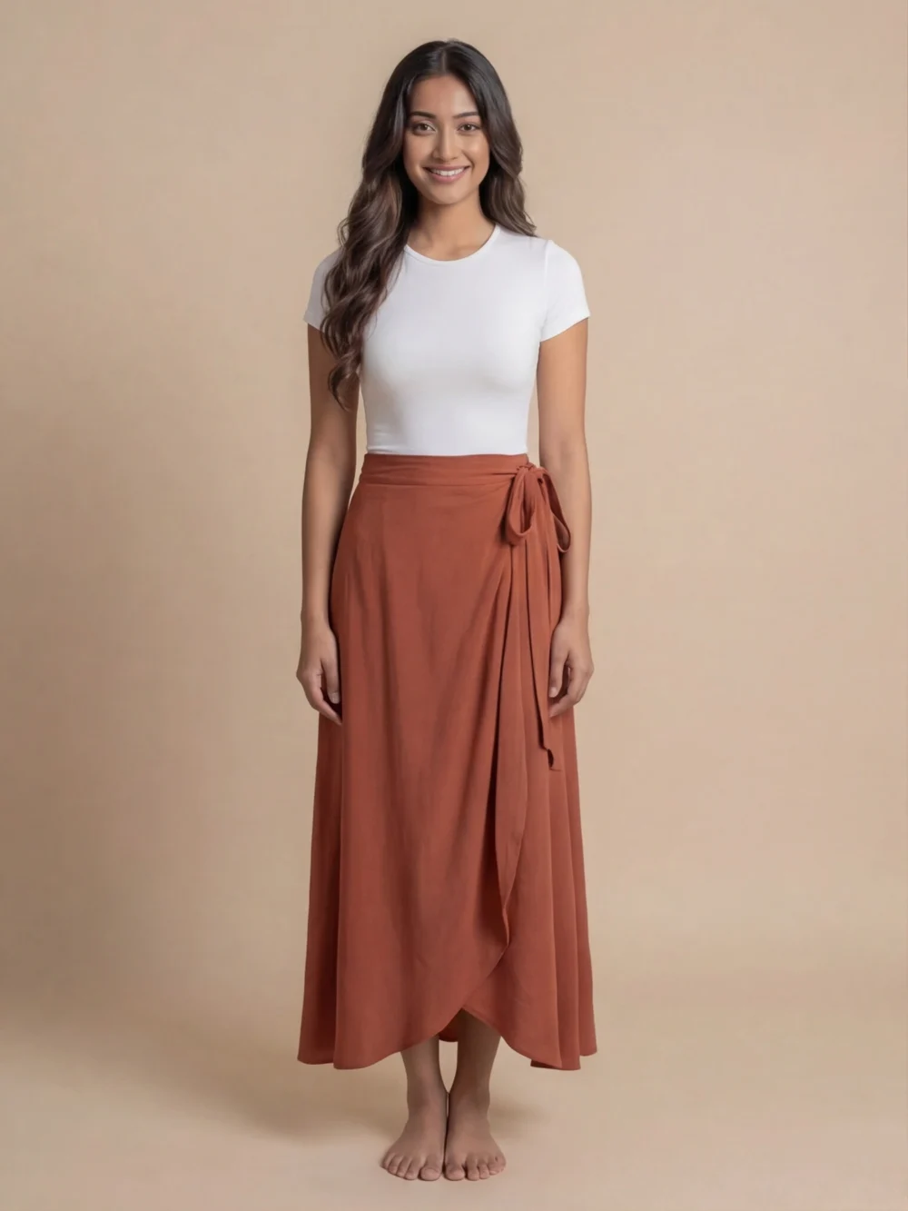 Sunset Wrap Midi Skirt