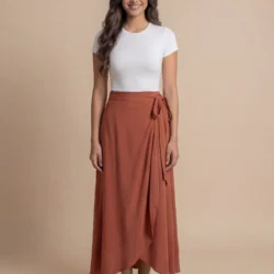 Sunset Wrap Midi Skirt