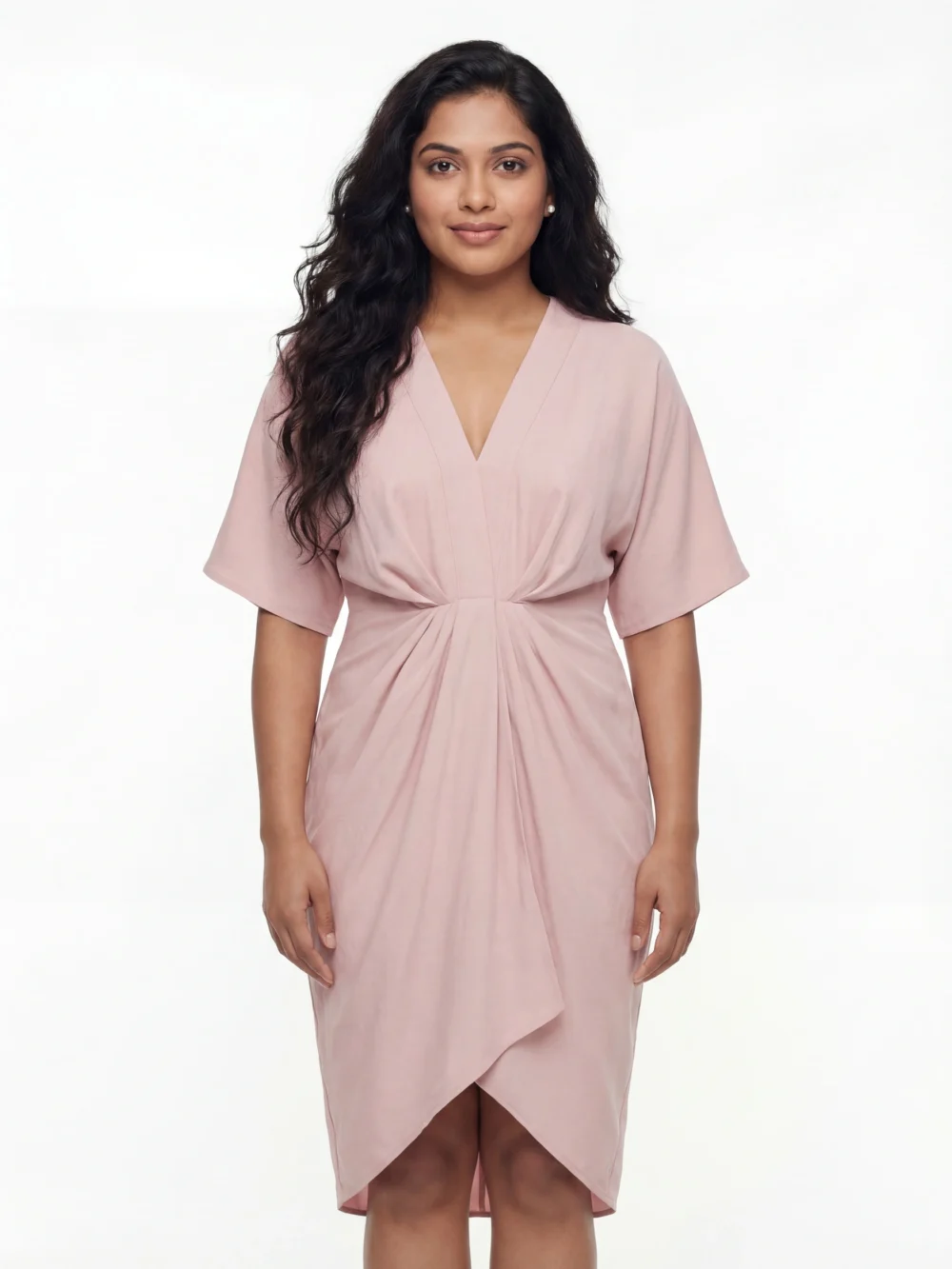 Twist Front Tulip Hem Dress