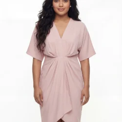 Twist Front Tulip Hem Dress
