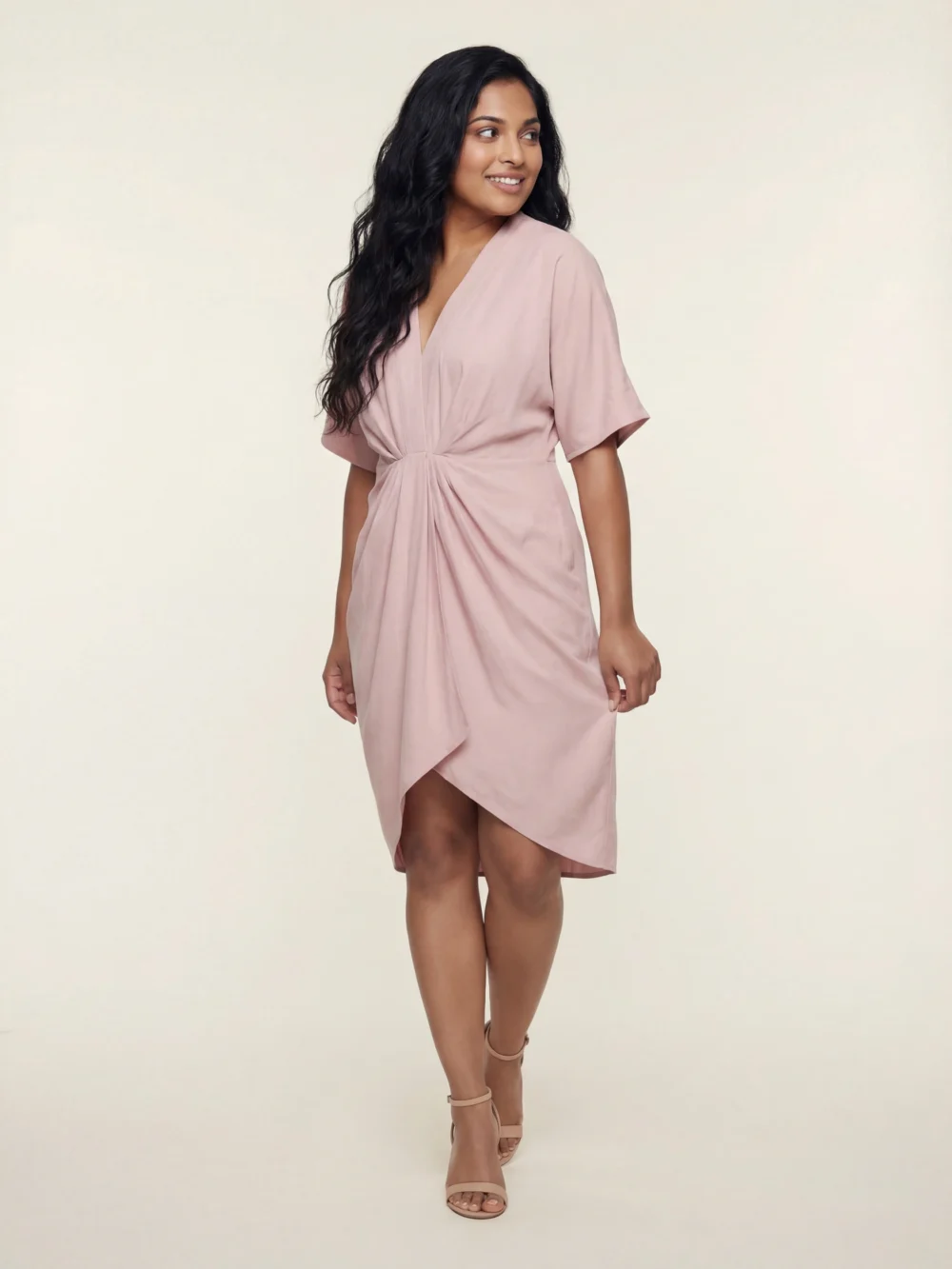 Twist Front Tulip Hem Dress