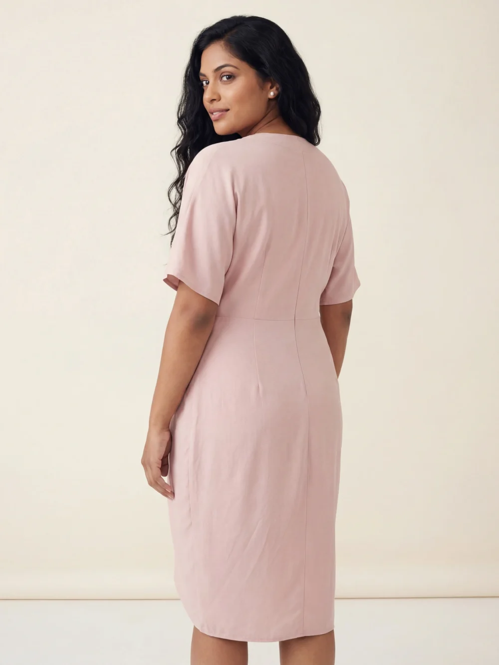 Twist Front Tulip Hem Dress