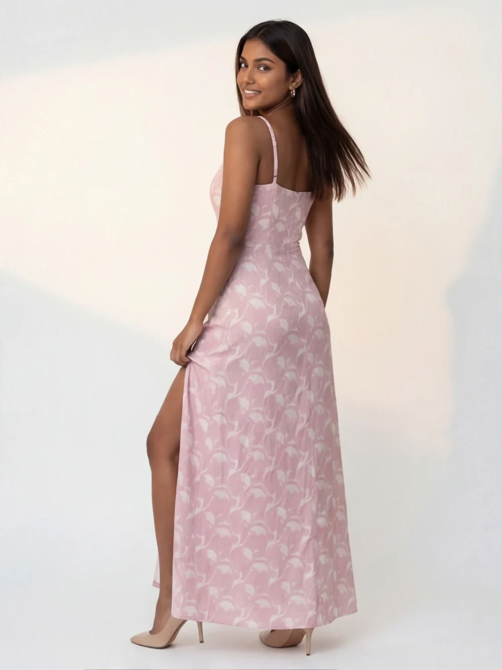 Floral Side Slit Maxi Dress