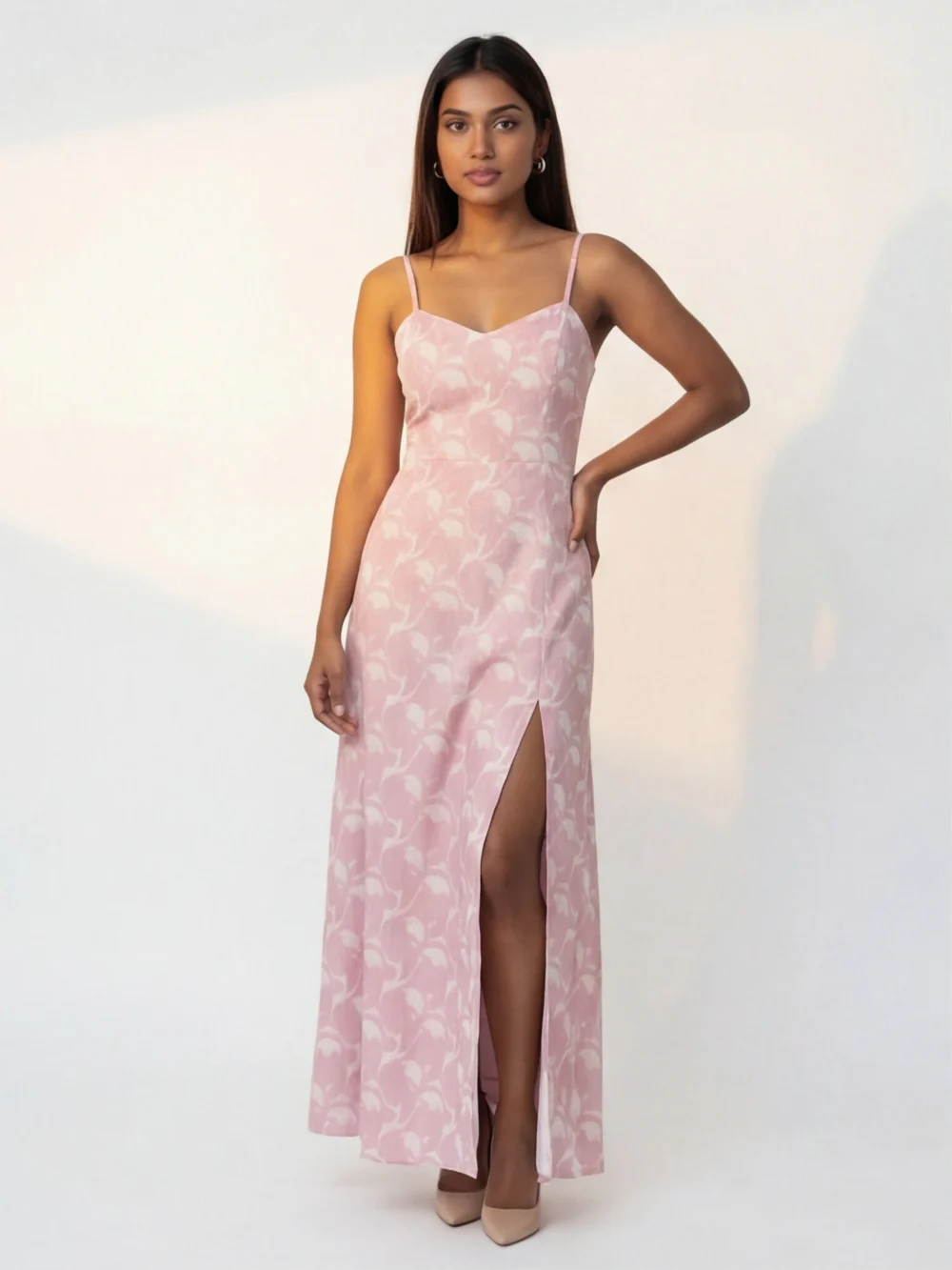 Floral Side Slit Maxi Dress