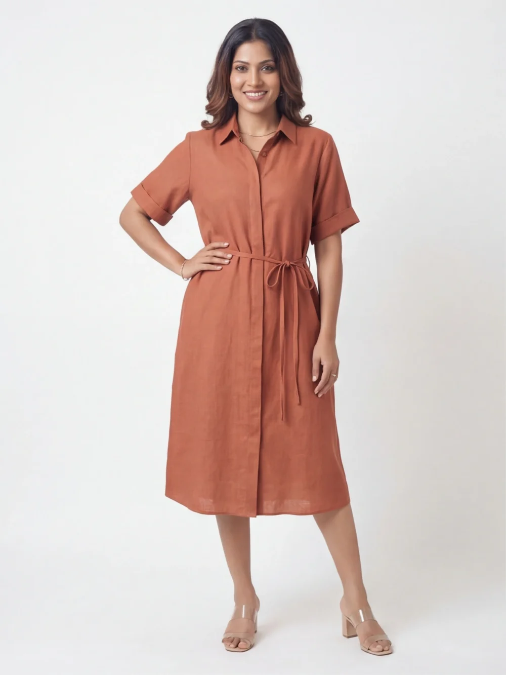 Terracotta Linen Shirt