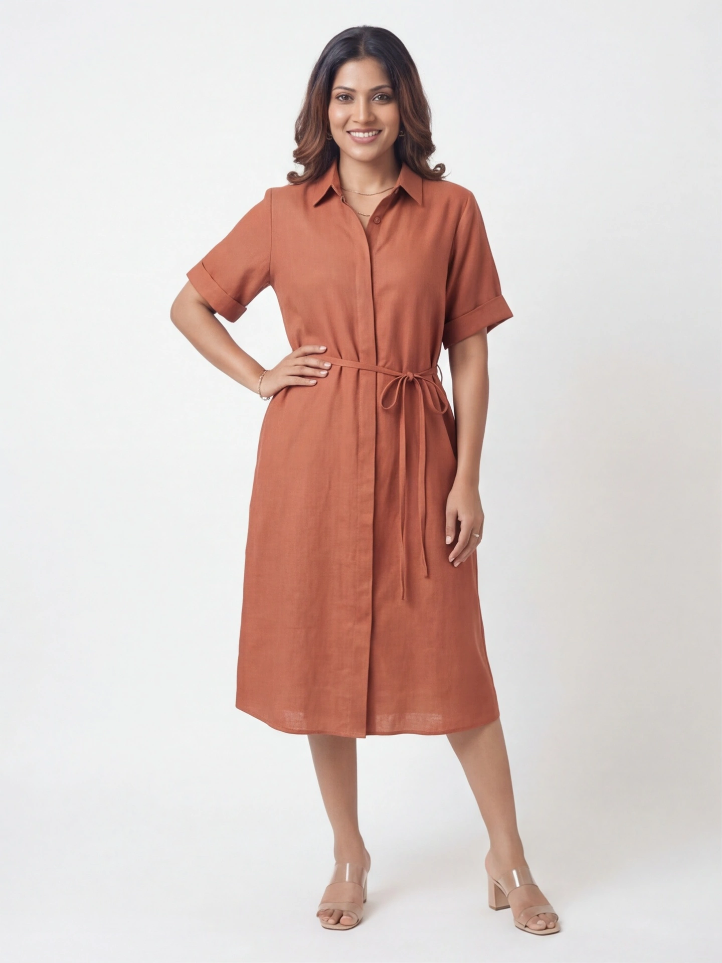 Terracotta Linen Shirt